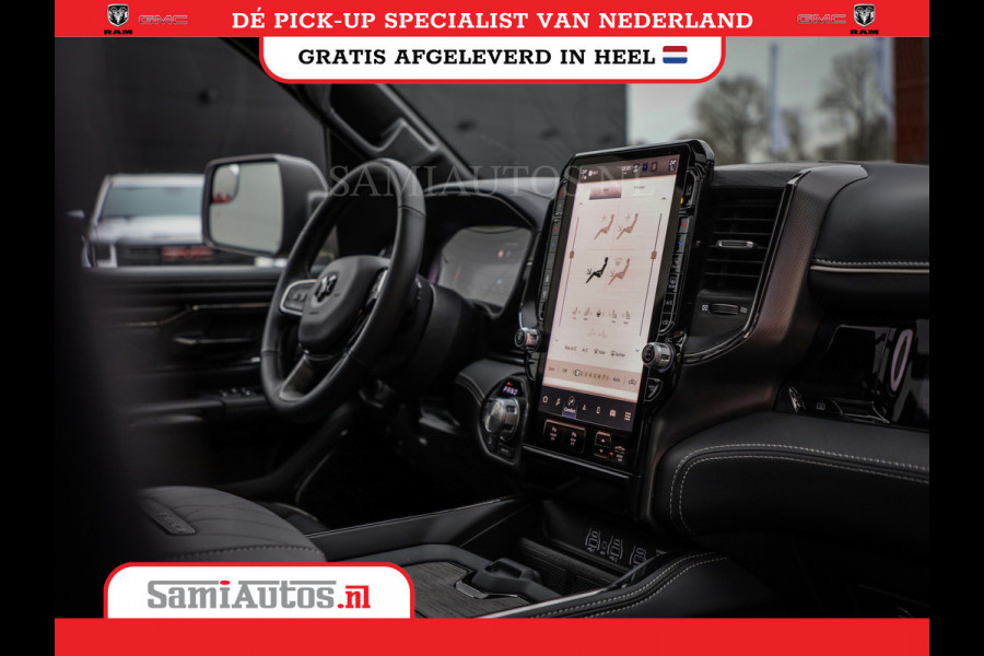 Dodge Ram 1500 LIMITED NIGHT HIGH OUTPUT 540PK 706 Nm 2025 | XB9 | MASSAGE | BOM VOL | CREW CAB | DUBBELE CABINE | GRIJSKENTEKEN | DE MEEST LUXUEUZE en BEGEERDE Pick-up | VOORRAAD NR 2302 - 7425