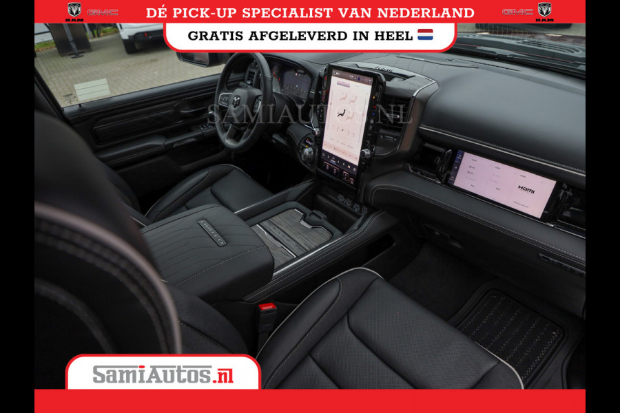 Dodge Ram 1500 LIMITED NIGHT HIGH OUTPUT 540PK 706 Nm 2025 | XB9 | MASSAGE | BOM VOL | CREW CAB | DUBBELE CABINE | GRIJSKENTEKEN | DE MEEST LUXUEUZE en BEGEERDE Pick-up | VOORRAAD NR 2302 - 7425