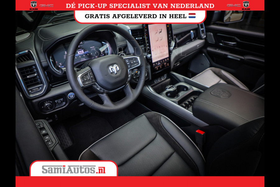 Dodge Ram PREMIUM | MAY 2025 BOM VOL | HEAD UP + 14.4 INCH SCHERM | LUCHTVERING | 420PK 636 Nm | PRIJS MET LPG EN COVER EN GARANTIE | DUBBELE CABINE | PICK UP | 5 PERSOONS | DC | GRIJSKENTEKEN | VOORRAAD NR 2288 - 4952