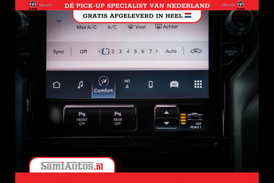 Dodge Ram PREMIUM | MAY 2025 BOM VOL | HEAD UP + 14.4 INCH SCHERM | LUCHTVERING | 420PK 636 Nm | PRIJS MET LPG EN COVER EN GARANTIE | DUBBELE CABINE | PICK UP | 5 PERSOONS | DC | GRIJSKENTEKEN | VOORRAAD NR 2288 - 4952