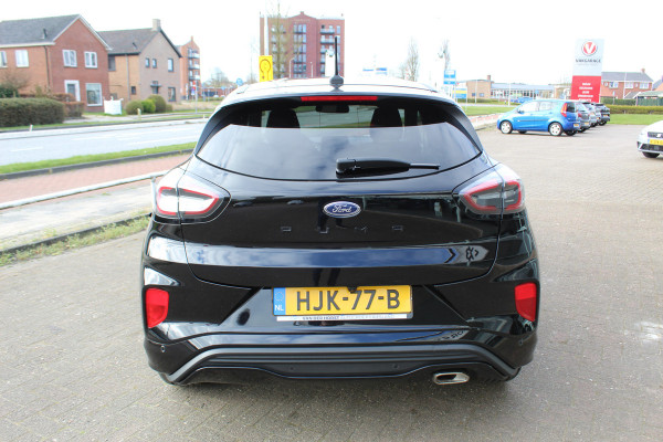 Ford Puma 1.0-125pk EcoBoost Hybrid ST-Line. April 2024 ! Slechts 7.400km ! Autm. airco, navigatie, telefoonvoorb., camera, pdc v+a, parkeerassistent, LED verl., metallic lak, LM wielen, stoel-, stuur- en voorraamverw., lane- en sideassist, adapt. cruise cntrl etc