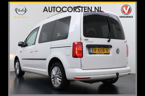 Volkswagen Caddy 1.4TGI Autom. Aardgas 5-Persoons Trekhaak Navi Ecc Cruise control Signaleringsverlichting Lmv Pdc 2X Schuifdeur Privacy Glas Stoel+Voorruitverwarming Licht & Zicht pakket Trendline Geel kenteken Ecofuel Aardgas/Benzine 1e Eigenaar 1.400KG Trekgewicht