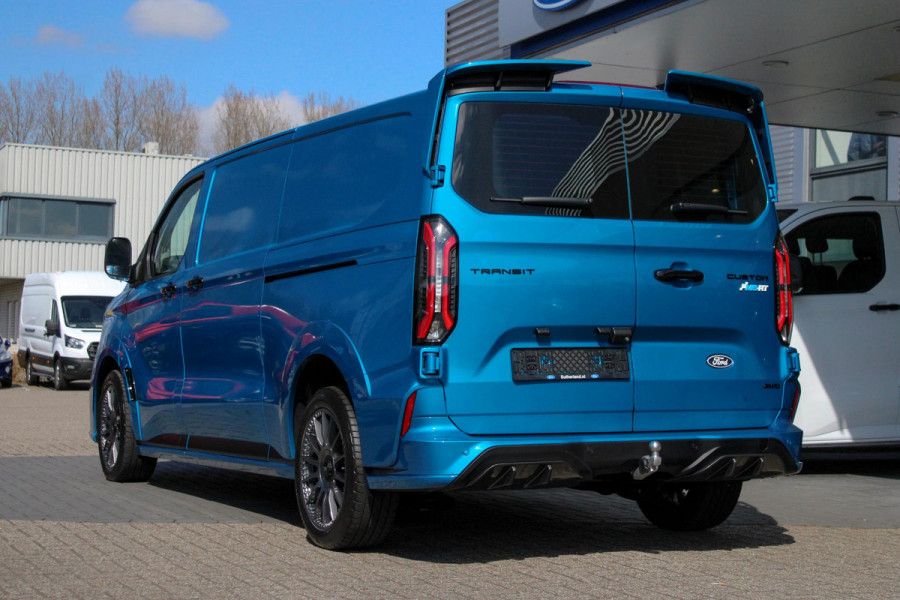 Ford Transit Custom 320 2.0 TDCI L2H1 MS-RT AWD Digital Aqua Blue | Dubbele zijschuifdeur | Inklapbare trekhaak | Navigatie systeem | Centrale dubbele vergrendeling | AGM accu | Handmatige regeneratie roetfilter | Centrale dubbele vergrendeling |  Wis/was achter | Vehicle Integration System