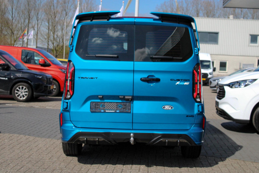 Ford Transit Custom 320 2.0 TDCI L2H1 MS-RT AWD Digital Aqua Blue | Dubbele zijschuifdeur | Inklapbare trekhaak | Navigatie systeem | Centrale dubbele vergrendeling | AGM accu | Handmatige regeneratie roetfilter | Centrale dubbele vergrendeling |  Wis/was achter | Vehicle Integration System
