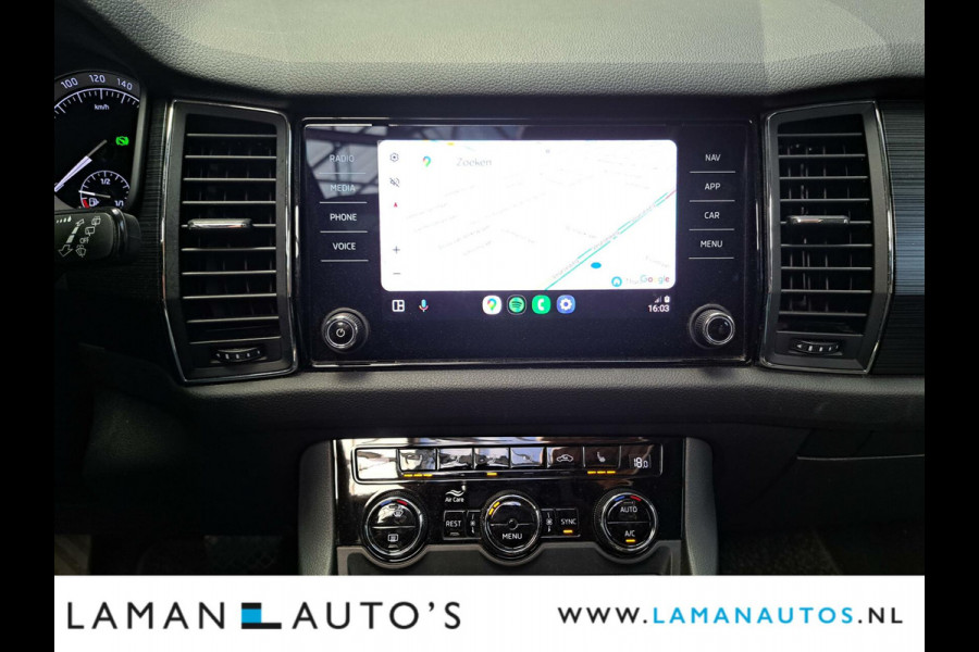 Škoda Kodiaq 1.5 TSI 150pk DSG Limited Business Edition 7P Aut. | Open dak Halfleder CarPlay Trekhaak Canton ECC Navi LED ACC 19" LMV Camera