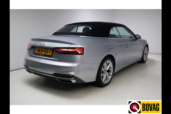 Audi A5 Cabriolet 40 TFSI 204 PK Prestige+ Advanced | Virtual cockpit | Matrix Led | Leer | Stoelverwarming | Airscarf | Zwarte kap, Navigatie, 18" LMV,  Adapive Cruise, PDC, Camera