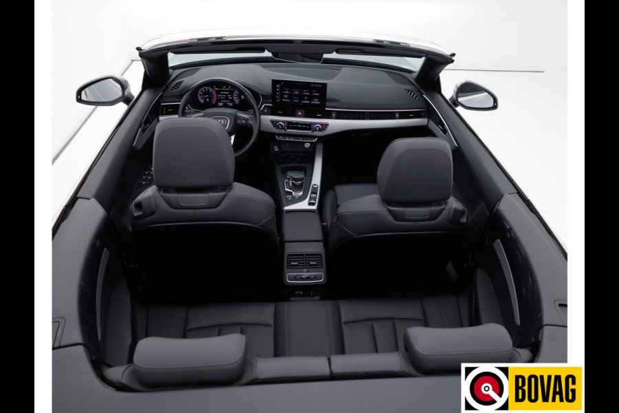 Audi A5 Cabriolet 40 TFSI 204 PK Prestige+ Advanced | Virtual cockpit | Matrix Led | Leer | Stoelverwarming | Airscarf | Zwarte kap, Navigatie, 18" LMV,  Adapive Cruise, PDC, Camera