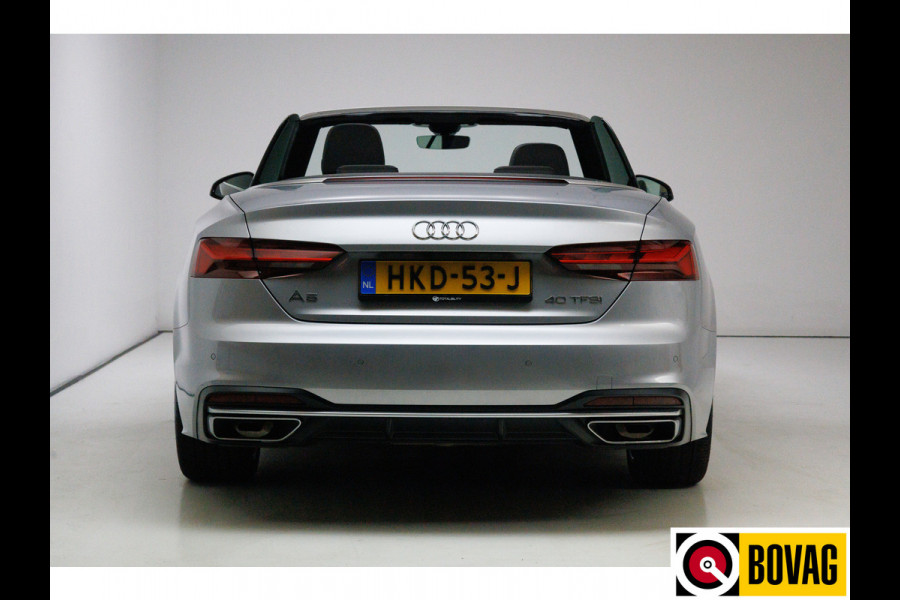 Audi A5 Cabriolet 40 TFSI 204 PK Prestige+ Advanced | Virtual cockpit | Matrix Led | Leer | Stoelverwarming | Airscarf | Zwarte kap, Navigatie, 18" LMV,  Adapive Cruise, PDC, Camera