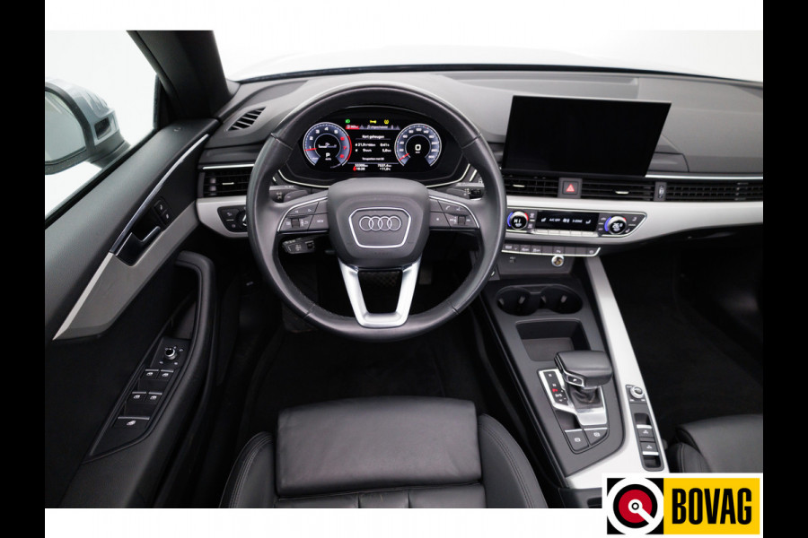 Audi A5 Cabriolet 40 TFSI 204 PK Prestige+ Advanced | Virtual cockpit | Matrix Led | Leer | Stoelverwarming | Airscarf | Zwarte kap, Navigatie, 18" LMV,  Adapive Cruise, PDC, Camera