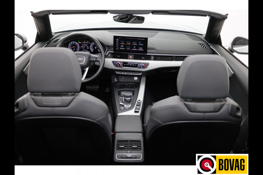 Audi A5 Cabriolet 40 TFSI 204 PK Prestige+ Advanced | Virtual cockpit | Matrix Led | Leer | Stoelverwarming | Airscarf | Zwarte kap, Navigatie, 18" LMV,  Adapive Cruise, PDC, Camera
