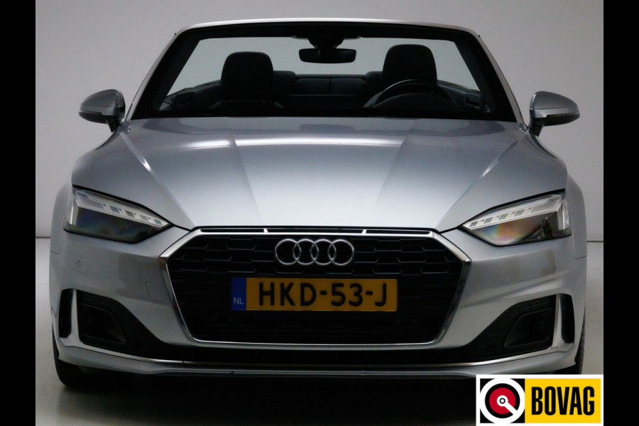 Audi A5 Cabriolet 40 TFSI 204 PK Prestige+ Advanced | Virtual cockpit | Matrix Led | Leer | Stoelverwarming | Airscarf | Zwarte kap, Navigatie, 18" LMV,  Adapive Cruise, PDC, Camera