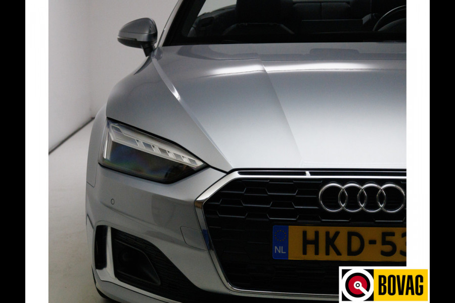 Audi A5 Cabriolet 40 TFSI 204 PK Prestige+ Advanced | Virtual cockpit | Matrix Led | Leer | Stoelverwarming | Airscarf | Zwarte kap, Navigatie, 18" LMV,  Adapive Cruise, PDC, Camera