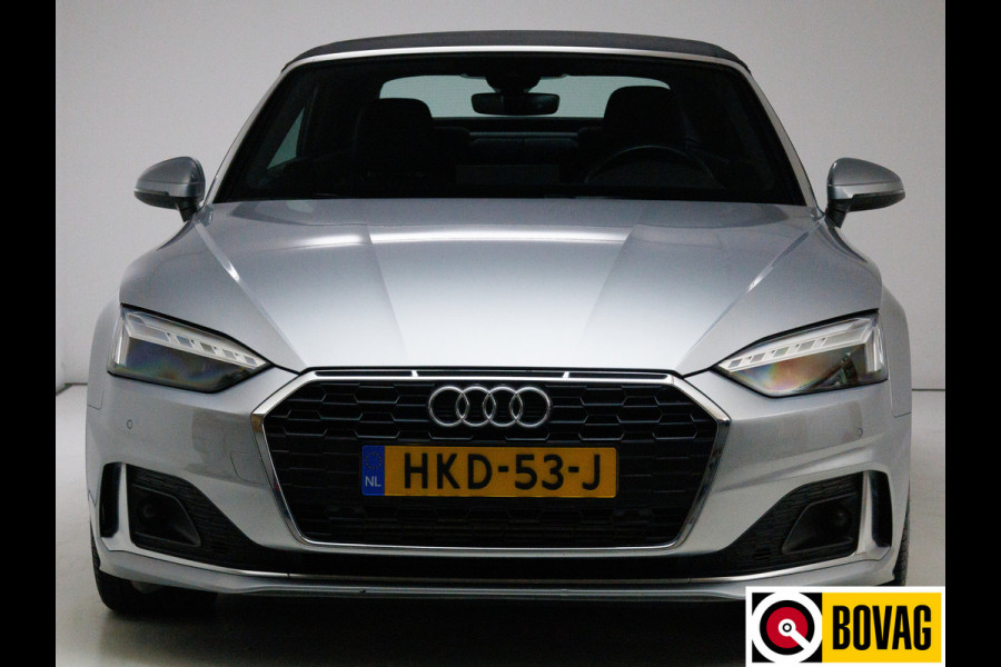 Audi A5 Cabriolet 40 TFSI 204 PK Prestige+ Advanced | Virtual cockpit | Matrix Led | Leer | Stoelverwarming | Airscarf | Zwarte kap, Navigatie, 18" LMV,  Adapive Cruise, PDC, Camera