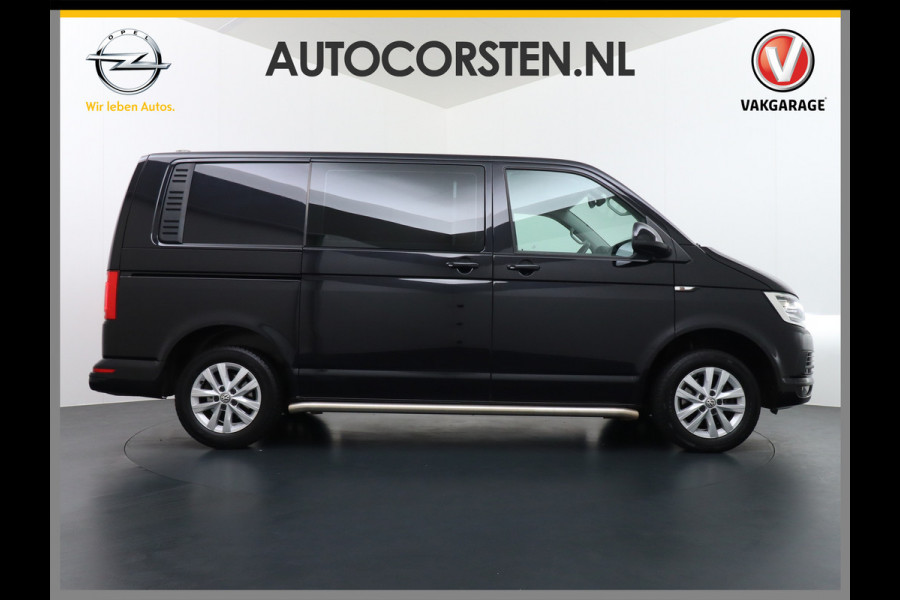 Volkswagen Transporter 2.0TDI 150PK Autom. Highline Leder Navi Pdc Voorruitverwarming Cruise Control Regen/Lichtsensor Lmv 2X Schuifdeur Rubbervloer Wandbetimmering Sidebars Achterklep 1e Eigenaar Euro 6