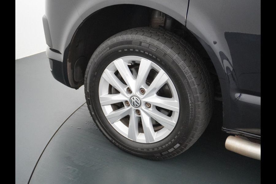 Volkswagen Transporter 2.0TDI 150PK Autom. Highline Leder Navi Pdc Voorruitverwarming Cruise Control Regen/Lichtsensor Lmv 2X Schuifdeur Rubbervloer Wandbetimmering Sidebars Achterklep 1e Eigenaar Euro 6