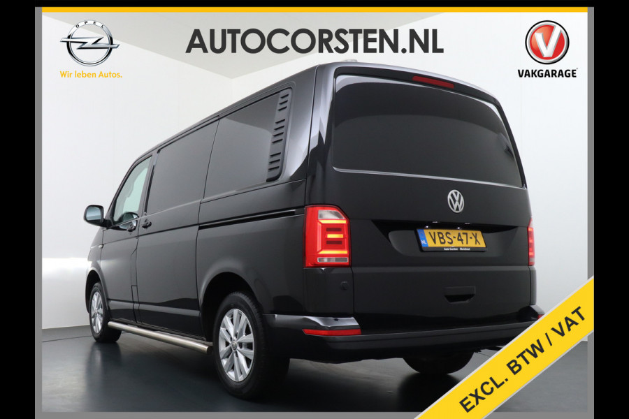 Volkswagen Transporter 2.0TDI 150PK Autom. Highline Leder Navi Pdc Voorruitverwarming Cruise Control Regen/Lichtsensor Lmv 2X Schuifdeur Rubbervloer Wandbetimmering Sidebars Achterklep 1e Eigenaar Euro 6