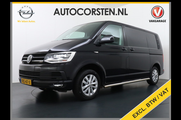 Volkswagen Transporter 2.0TDI 150PK Autom. Highline Leder Navi Pdc Voorruitverwarming Cruise Control Regen/Lichtsensor Lmv 2X Schuifdeur Rubbervloer Wandbetimmering Sidebars Achterklep 1e Eigenaar Euro 6