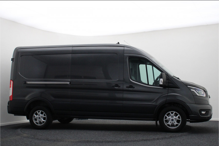 Ford Transit 350 2.0 TDCI L3H2 Limited 3-Zits, Airco, Camera, Cruise, Apple Carplay, Verwarmde Ruit, Trekhaak, 16''