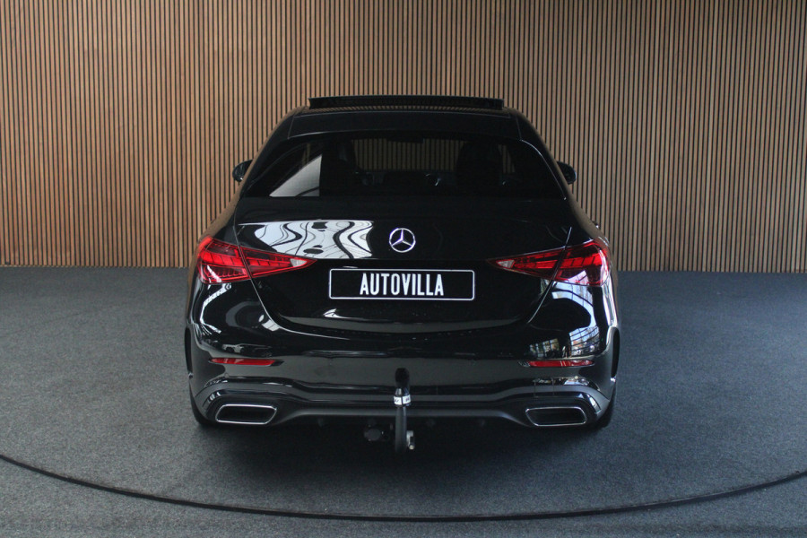 Mercedes-Benz C-Klasse 180 AMG Panodak Leer Camera  Nightpack Navi Burmester PTS Ambient LM velgen Afneemb. trekhaak