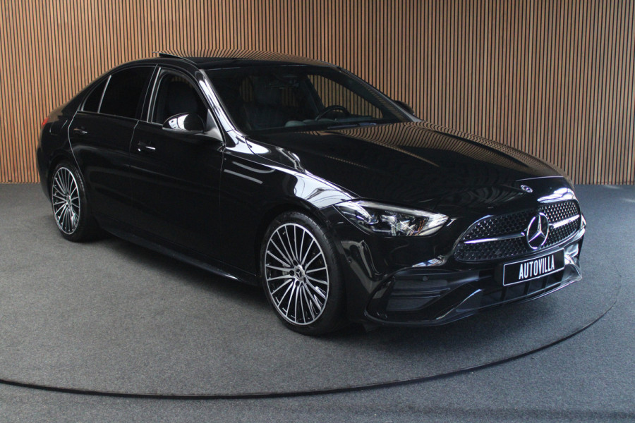 Mercedes-Benz C-Klasse 180 AMG Panodak Leer Camera  Nightpack Navi Burmester PTS Ambient LM velgen Afneemb. trekhaak
