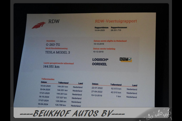Tesla Model 3 Long Range AWD 75 kWh Cam Leer Navi Panorama