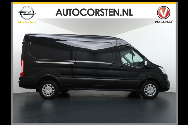 Ford Transit 350 2.0TDCI L3H2 3-Persoons Airco Trekhaak Cruise Control Voorruit verwarmbaar Pdc Licht/Regensensor Trend Bluetooth Betoplex vloer Lat om Lat Wand Betimmering 1e Eigenaar Euro 6 Trekgewicht 2.500KG