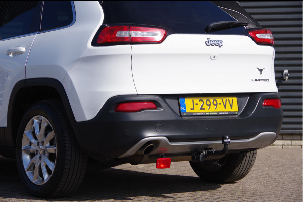 Jeep Cherokee 2.4 LIMITED, 190PK AUT. LEDER, XENON, TREKHAAK, KEYLESS, CAMERA, CRUISE, CLIMA, STOEL/STUUR VERWARMING