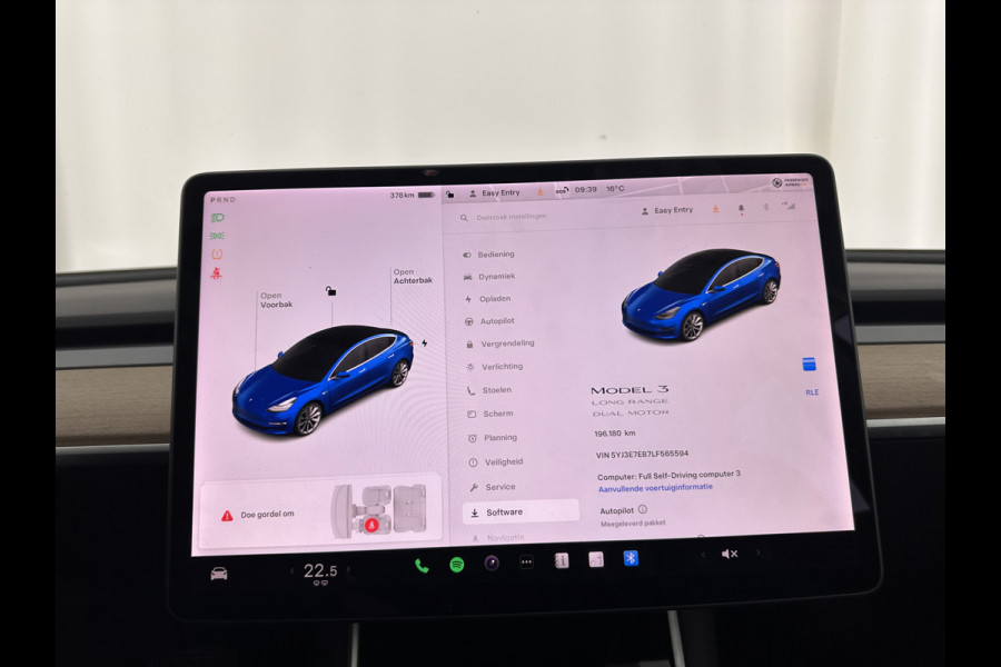 Tesla Model 3 Long Range AWD 75 kWh [ 3-Fase ] (INCL-BTW) Aut. *PANO | AUTO-PILOT | NAPPA-LEATHER | KEYLESS | FULL-LED | MEMORY-PACK | SURROUND-VIEW | DAB | CARPLAY | DIGI-COCKPIT | LANE-ASSIST | COMFORT-SEATS | 19"ALU*