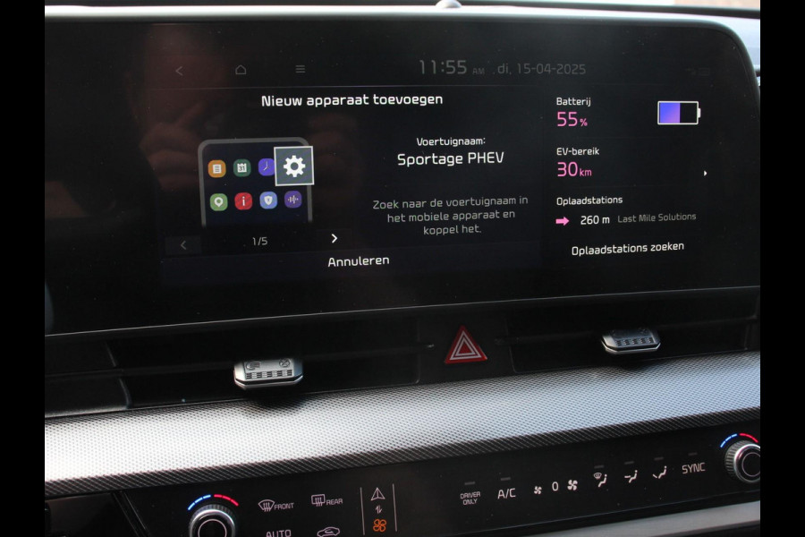 Kia Sportage 1.6 T-GDi 265pk Plug-in Hybrid AWD DynamicLine Navigatie Apple Carplay/Android Auto Climate Canotrol Camera Dab Parkeer Sensoren Verwarmde voorstoelen