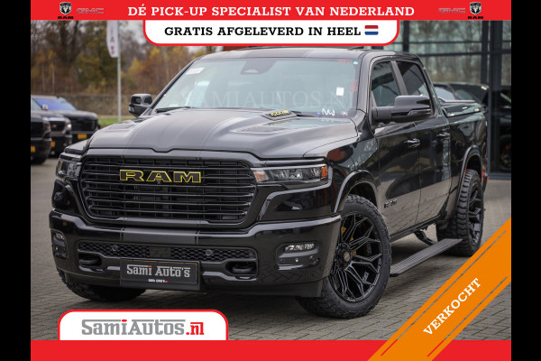 Dodge Ram PREMIUM NIGHT | MAY 2025 BOM VOL + HUD & 14.4 INCH SCHERM | LUCHTVERING | 420PK 636 Nm | PRIJS MET LPG EN COVER EN GARANTIE | DUBBELE CABINE | PICK UP | 5 PERSOONS | DC | GRIJSKENTEKEN | VOORRAAD NR 2232 - 3424