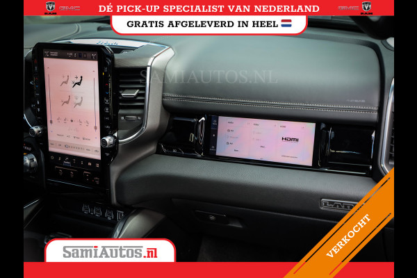 Dodge Ram PREMIUM NIGHT | MAY 2025 BOM VOL + HUD & 14.4 INCH SCHERM | LUCHTVERING | 420PK 636 Nm | PRIJS MET LPG EN COVER EN GARANTIE | DUBBELE CABINE | PICK UP | 5 PERSOONS | DC | GRIJSKENTEKEN | VOORRAAD NR 2232 - 3424