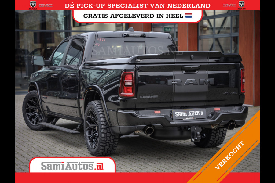 Dodge Ram PREMIUM NIGHT | MAY 2025 BOM VOL + HUD & 14.4 INCH SCHERM | LUCHTVERING | 420PK 636 Nm | PRIJS MET LPG EN COVER EN GARANTIE | DUBBELE CABINE | PICK UP | 5 PERSOONS | DC | GRIJSKENTEKEN | VOORRAAD NR 2232 - 3424
