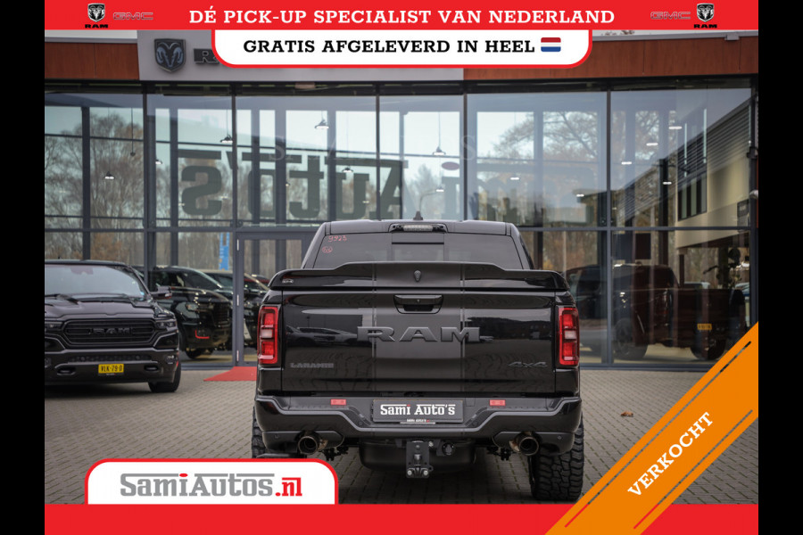 Dodge Ram PREMIUM NIGHT | MAY 2025 BOM VOL + HUD & 14.4 INCH SCHERM | LUCHTVERING | 420PK 636 Nm | PRIJS MET LPG EN COVER EN GARANTIE | DUBBELE CABINE | PICK UP | 5 PERSOONS | DC | GRIJSKENTEKEN | VOORRAAD NR 2232 - 3424