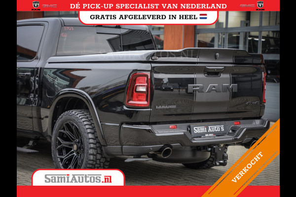 Dodge Ram PREMIUM NIGHT | MAY 2025 BOM VOL + HUD & 14.4 INCH SCHERM | LUCHTVERING | 420PK 636 Nm | PRIJS MET LPG EN COVER EN GARANTIE | DUBBELE CABINE | PICK UP | 5 PERSOONS | DC | GRIJSKENTEKEN | VOORRAAD NR 2232 - 3424