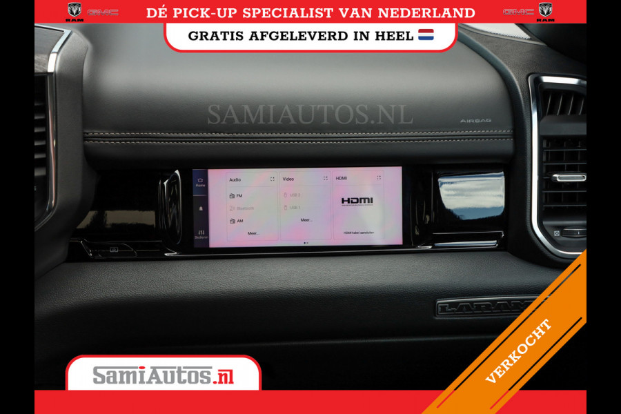 Dodge Ram PREMIUM NIGHT | MAY 2025 BOM VOL + HUD & 14.4 INCH SCHERM | LUCHTVERING | 420PK 636 Nm | PRIJS MET LPG EN COVER EN GARANTIE | DUBBELE CABINE | PICK UP | 5 PERSOONS | DC | GRIJSKENTEKEN | VOORRAAD NR 2232 - 3424