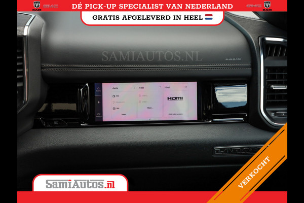 Dodge Ram PREMIUM NIGHT | MAY 2025 BOM VOL + HUD & 14.4 INCH SCHERM | LUCHTVERING | 420PK 636 Nm | PRIJS MET LPG EN COVER EN GARANTIE | DUBBELE CABINE | PICK UP | 5 PERSOONS | DC | GRIJSKENTEKEN | VOORRAAD NR 2232 - 3424