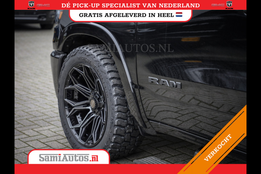 Dodge Ram PREMIUM NIGHT | MAY 2025 BOM VOL + HUD & 14.4 INCH SCHERM | LUCHTVERING | 420PK 636 Nm | PRIJS MET LPG EN COVER EN GARANTIE | DUBBELE CABINE | PICK UP | 5 PERSOONS | DC | GRIJSKENTEKEN | VOORRAAD NR 2232 - 3424