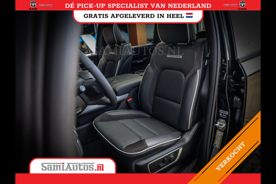 Dodge Ram PREMIUM NIGHT | MAY 2025 BOM VOL + HUD & 14.4 INCH SCHERM | LUCHTVERING | 420PK 636 Nm | PRIJS MET LPG EN COVER EN GARANTIE | DUBBELE CABINE | PICK UP | 5 PERSOONS | DC | GRIJSKENTEKEN | VOORRAAD NR 2232 - 3424