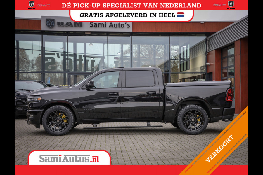Dodge Ram PREMIUM NIGHT | MAY 2025 BOM VOL + HUD & 14.4 INCH SCHERM | LUCHTVERING | 420PK 636 Nm | PRIJS MET LPG EN COVER EN GARANTIE | DUBBELE CABINE | PICK UP | 5 PERSOONS | DC | GRIJSKENTEKEN | VOORRAAD NR 2232 - 3424