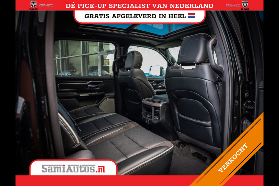 Dodge Ram PREMIUM NIGHT | MAY 2025 BOM VOL + HUD & 14.4 INCH SCHERM | LUCHTVERING | 420PK 636 Nm | PRIJS MET LPG EN COVER EN GARANTIE | DUBBELE CABINE | PICK UP | 5 PERSOONS | DC | GRIJSKENTEKEN | VOORRAAD NR 2232 - 3424