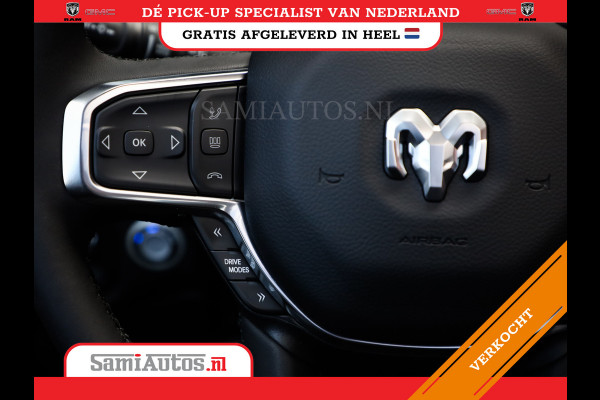 Dodge Ram PREMIUM NIGHT | MAY 2025 BOM VOL + HUD & 14.4 INCH SCHERM | LUCHTVERING | 420PK 636 Nm | PRIJS MET LPG EN COVER EN GARANTIE | DUBBELE CABINE | PICK UP | 5 PERSOONS | DC | GRIJSKENTEKEN | VOORRAAD NR 2232 - 3424
