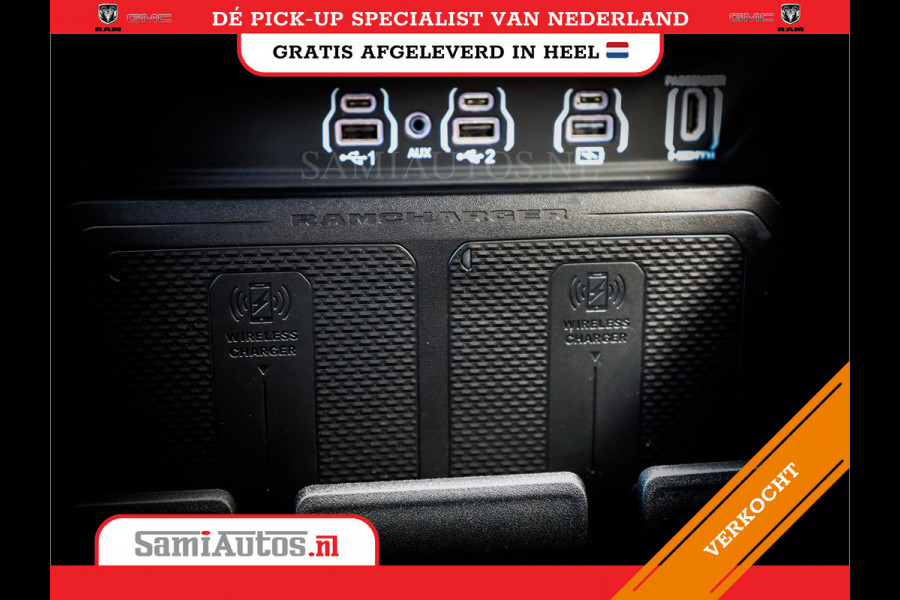 Dodge Ram PREMIUM NIGHT | MAY 2025 BOM VOL + HUD & 14.4 INCH SCHERM | LUCHTVERING | 420PK 636 Nm | PRIJS MET LPG EN COVER EN GARANTIE | DUBBELE CABINE | PICK UP | 5 PERSOONS | DC | GRIJSKENTEKEN | VOORRAAD NR 2232 - 3424
