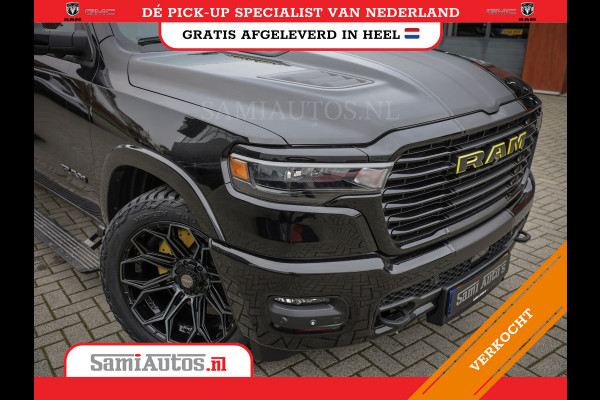 Dodge Ram PREMIUM NIGHT | MAY 2025 BOM VOL + HUD & 14.4 INCH SCHERM | LUCHTVERING | 420PK 636 Nm | PRIJS MET LPG EN COVER EN GARANTIE | DUBBELE CABINE | PICK UP | 5 PERSOONS | DC | GRIJSKENTEKEN | VOORRAAD NR 2232 - 3424