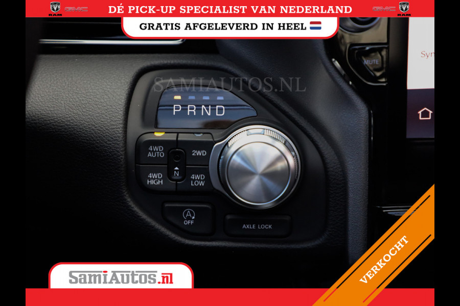 Dodge Ram PREMIUM NIGHT | MAY 2025 BOM VOL + HUD & 14.4 INCH SCHERM | LUCHTVERING | 420PK 636 Nm | PRIJS MET LPG EN COVER EN GARANTIE | DUBBELE CABINE | PICK UP | 5 PERSOONS | DC | GRIJSKENTEKEN | VOORRAAD NR 2232 - 3424
