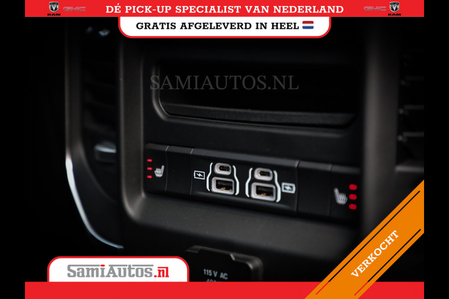 Dodge Ram PREMIUM NIGHT | MAY 2025 BOM VOL + HUD & 14.4 INCH SCHERM | LUCHTVERING | 420PK 636 Nm | PRIJS MET LPG EN COVER EN GARANTIE | DUBBELE CABINE | PICK UP | 5 PERSOONS | DC | GRIJSKENTEKEN | VOORRAAD NR 2232 - 3424