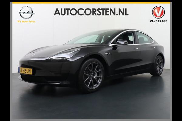 Tesla Model 3 RWD SR+ 60kWh 325PK FSD 3-Computer 18" AutoPilot Leder PanoDak Adaptive-Cruise Lmv Camera's Elektr.-Stuur+Stoelen+Spiegels+Geheu Navi LED Comfortstoelen ACC DAB Voorverwarmen interieur via App Keyless via Telefoonsleutel One-Pedal-Drive Origineel Nederlandse auto tot 11kw laden thuis! Garantie Accu tot  03-03-2028 max 160.000km 1.584kg licht!