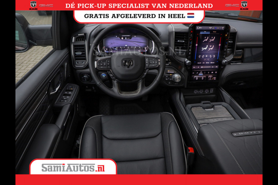 Dodge Ram 1500 LIMITED NIGHT 540PK 706 Nm 2025 | HIGH OUTPUT | XB9 | MASSAGE | BOM VOL | CREW CAB | DUBBELE CABINE | GRIJSKENTEKEN | DE MEEST LUXUEUZE en BEGEERDE Pick-up | VOORRAAD NR 2301 - 7424