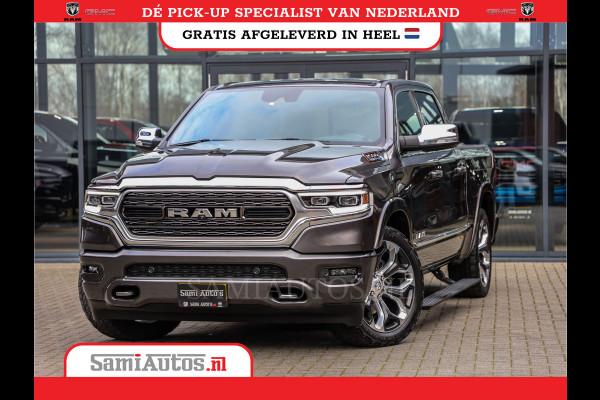 Dodge Ram 1500 LIMITED RAMBOX | LUCHTVERING | 5.7 V8 4X4 | MULTI TAILGATE | HUD | ADAPTIVE CRUISE | EERSTE EIGENAAR | LPG PRINS | 3500KG 360 CAMERA | LANE ASSIST | MEMORY SEATS | DUBBELE CABINE | CREWCAB