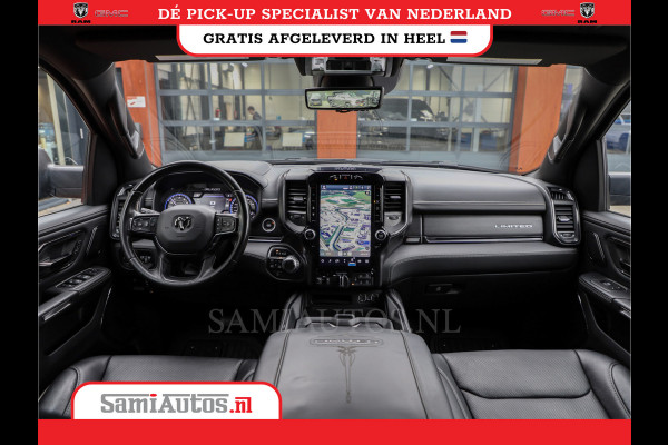 Dodge Ram 1500 LIMITED RAMBOX | LUCHTVERING | 5.7 V8 4X4 | MULTI TAILGATE | HUD | ADAPTIVE CRUISE | EERSTE EIGENAAR | LPG PRINS | 3500KG 360 CAMERA | LANE ASSIST | MEMORY SEATS | DUBBELE CABINE | CREWCAB