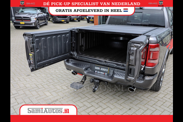 Dodge Ram 1500 LIMITED RAMBOX | LUCHTVERING | 5.7 V8 4X4 | MULTI TAILGATE | HUD | ADAPTIVE CRUISE | EERSTE EIGENAAR | LPG PRINS | 3500KG 360 CAMERA | LANE ASSIST | MEMORY SEATS | DUBBELE CABINE | CREWCAB